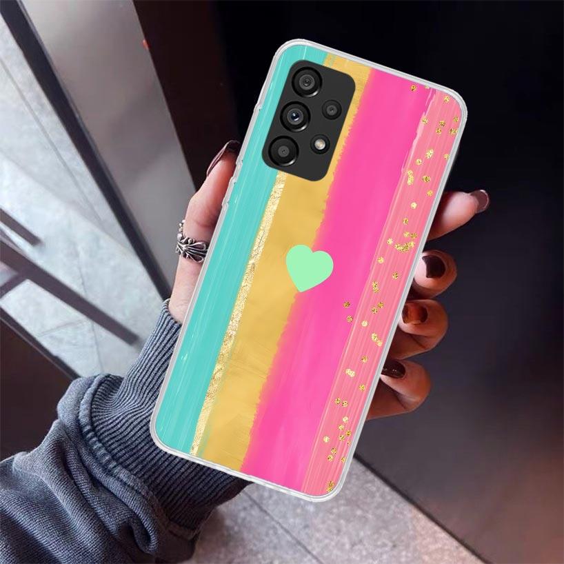 Rainbow Gradient Love Phone Case For Samsung Galaxy A17 A57 A37 A16 A26 A36 A56 A15 A25 A35 A55 A14 A13 A54 A53 A34 A24 A33 A23