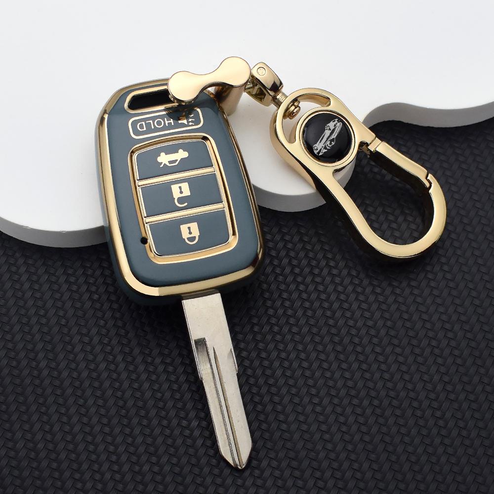 Soft TPU Car Remote Key Case Cover Keychain for Honda Accord Civic CRV HRV HR-V Jazz 2013 2014 2015 2016 Key Fob Shell Protector