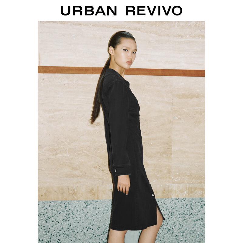 UR Women's Retro Pleated Denim Midi Dress