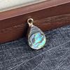 1Pc, Golden Edged Abalone Shell Teardrop Pendant Natural Sea Shell Jewelry Findings for DIY Necklace & Earring Making, 10x14mm
