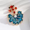 Stylish Carp Pin With Crystals Embellishment Portable Secure Clasp Versatile Accessory For Jackets Bags Hats