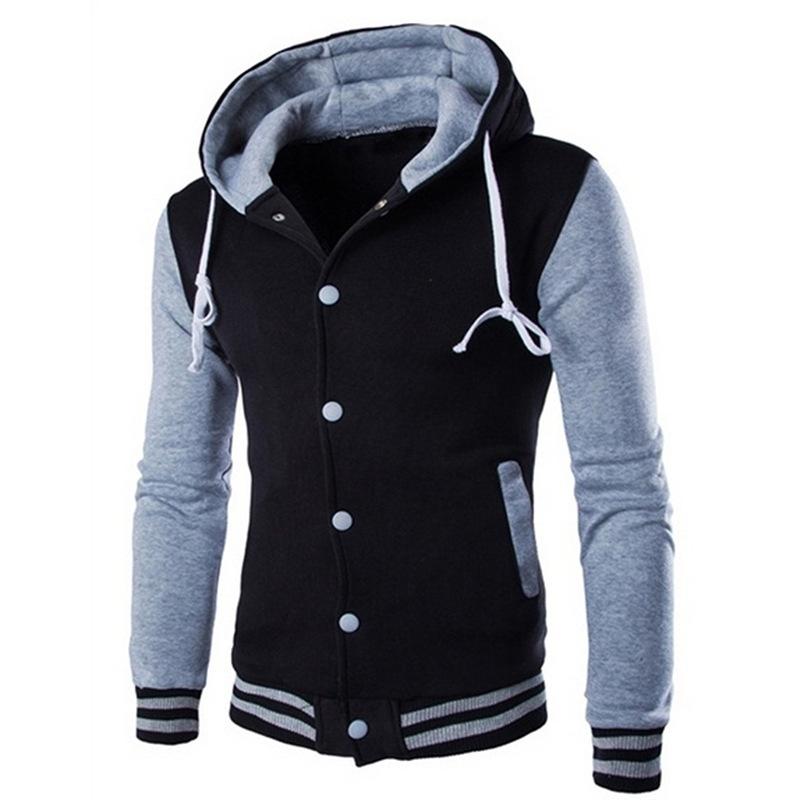 Frühling Herbst Herren Kapuzenjacken Jacke Junge Baseball Kapuzenjacken Mantel Mode Streetwear Slim College Varsity Übergröße