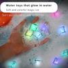 6/12PCS Kids Bath Toy Simulation Ice Cube Liquid Water Sensor Reusable Glowing Flashing Ice Cube for Bathtub, Swimming Pool