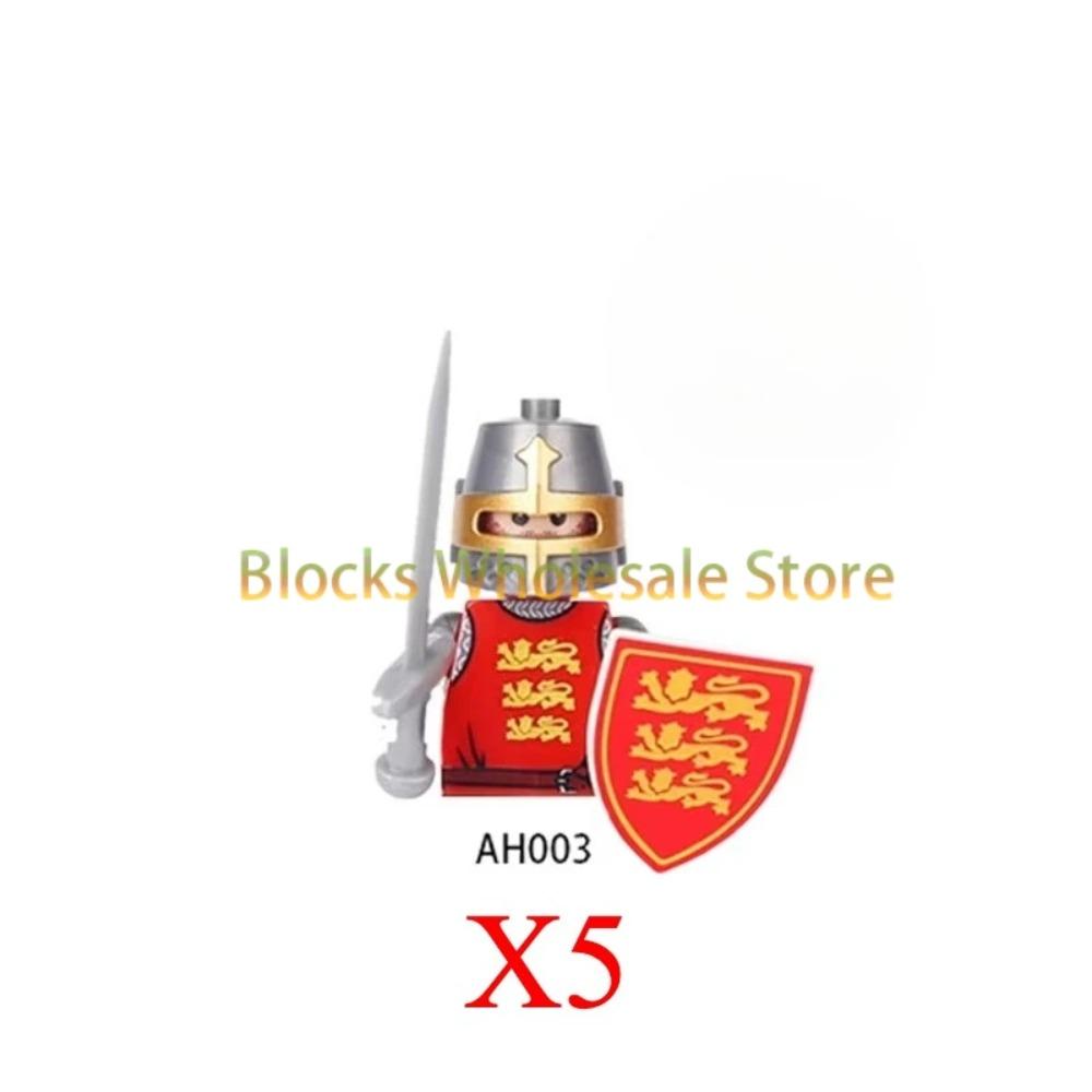 Figuras de Soldados de Castelo Militar Medieval Blocos de Construção Roma Cavaleiro Leão Arma Guerreiro Espada Infantaria Capacete Modelo Tijolos Brinquedos