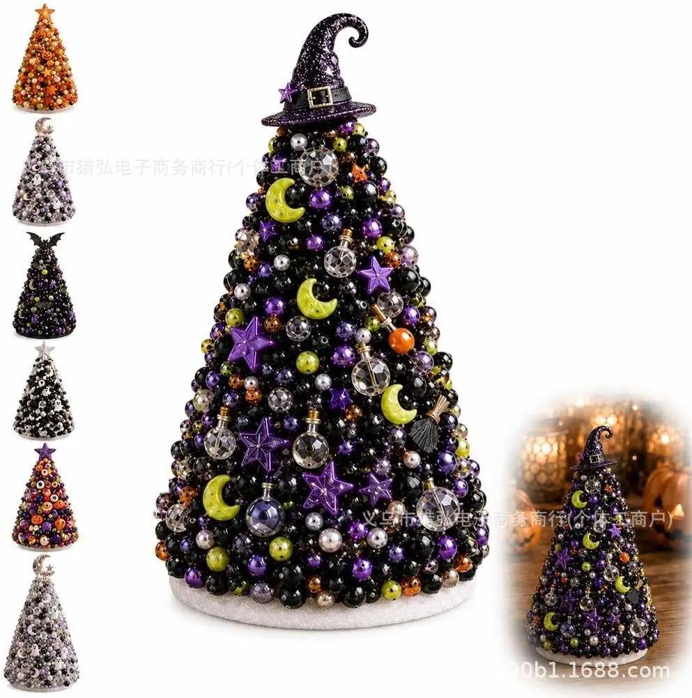DIY Kralen Kerstboom Knutselpakket, Vintage Kerstman Tafelblad Kerstornament Maakset, Feestelijke Huisdecoratie Cadeau voor Knutselaars NO  BOX