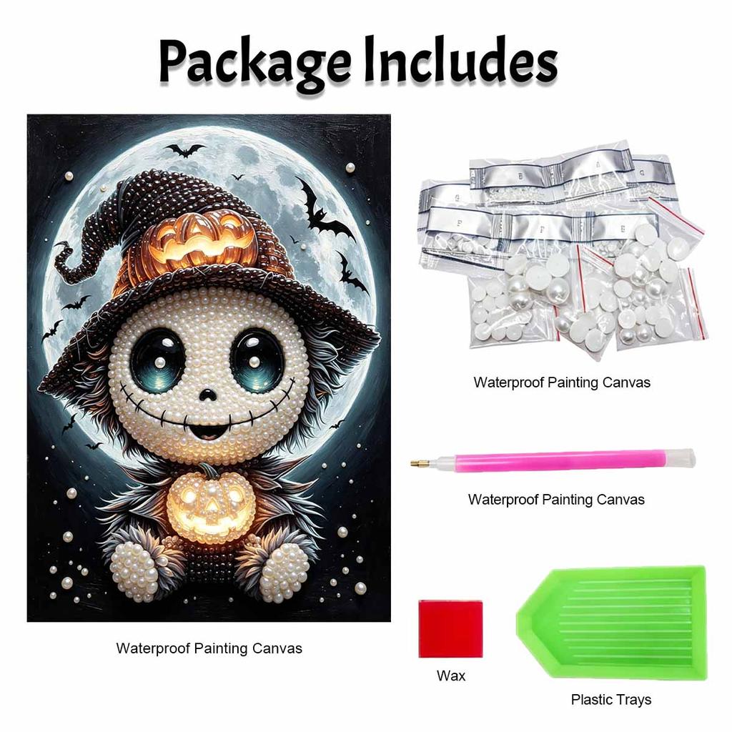 Halloween pearl painting pumpkin witch art kit handmade diy home decorations