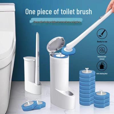 Disposable Toilet Brush Set with Replacement Heads for Efficient Stain Removal and No Dead Corners In Bathrooms