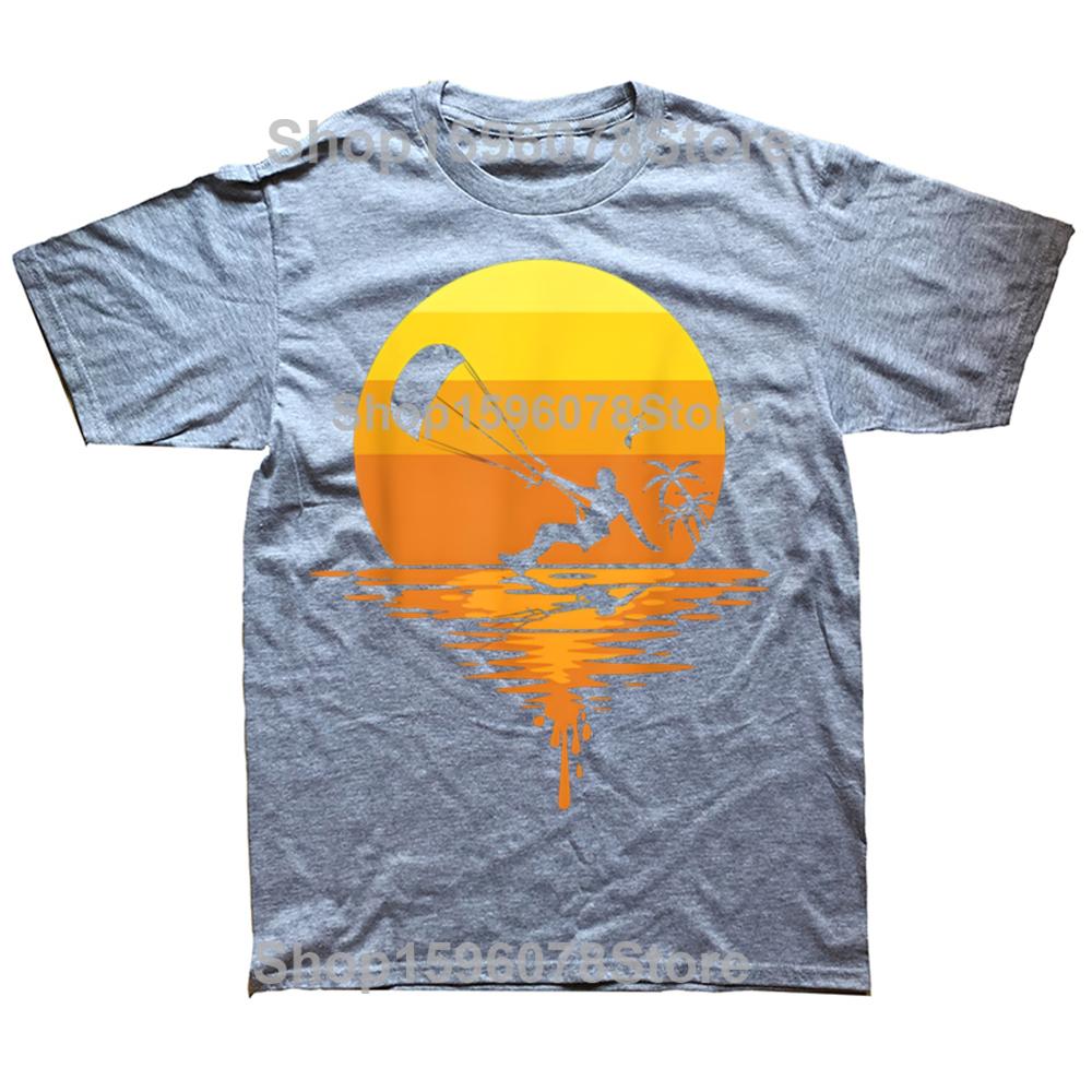 Funny Kitesurfing Retro Kiteboard Kitesurf 100% Cotton T-shirts Print Tshirt Loose Oversized Streetwear Hip Hop Unisex T Shirt