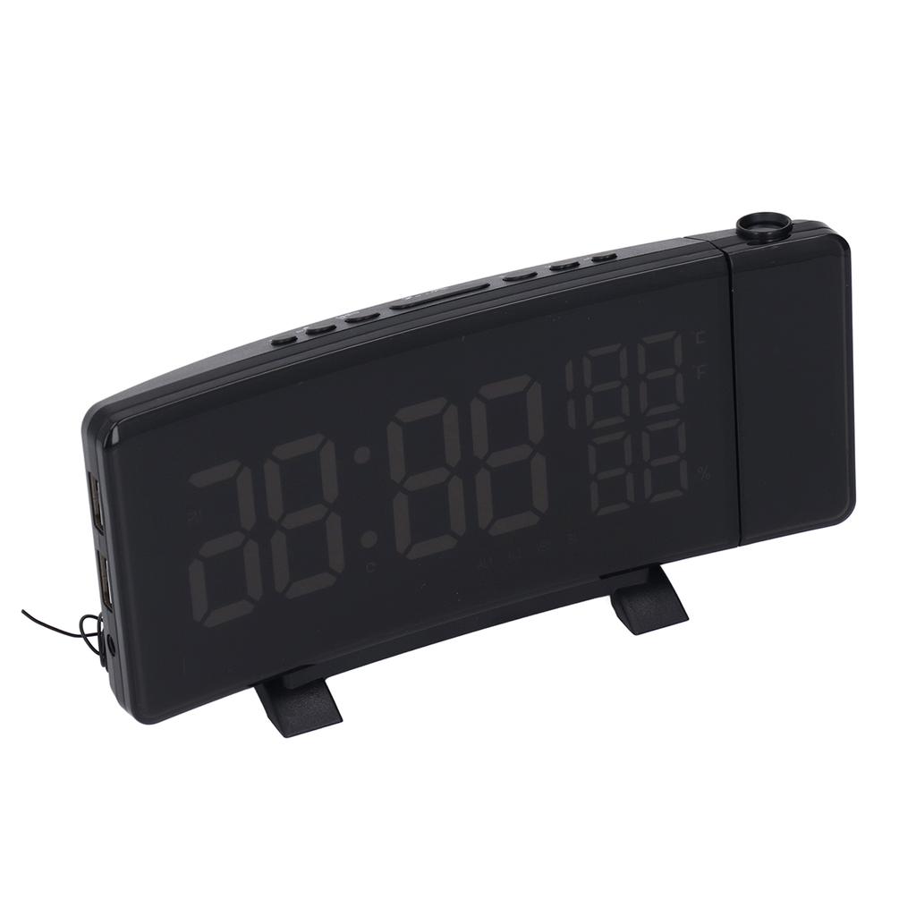 Projector Alarm Clock FM Radio Function Curved Screen HD LED Displays Temperature Humidity Digital Dual Alarm Clock