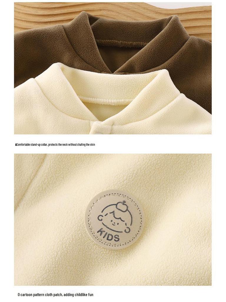 AINI Kids' Orlon Fleece Vest - Warm, Sleeveless, Stand-up Collar for Boys and Girls, Ideal for Spring and Autumn.