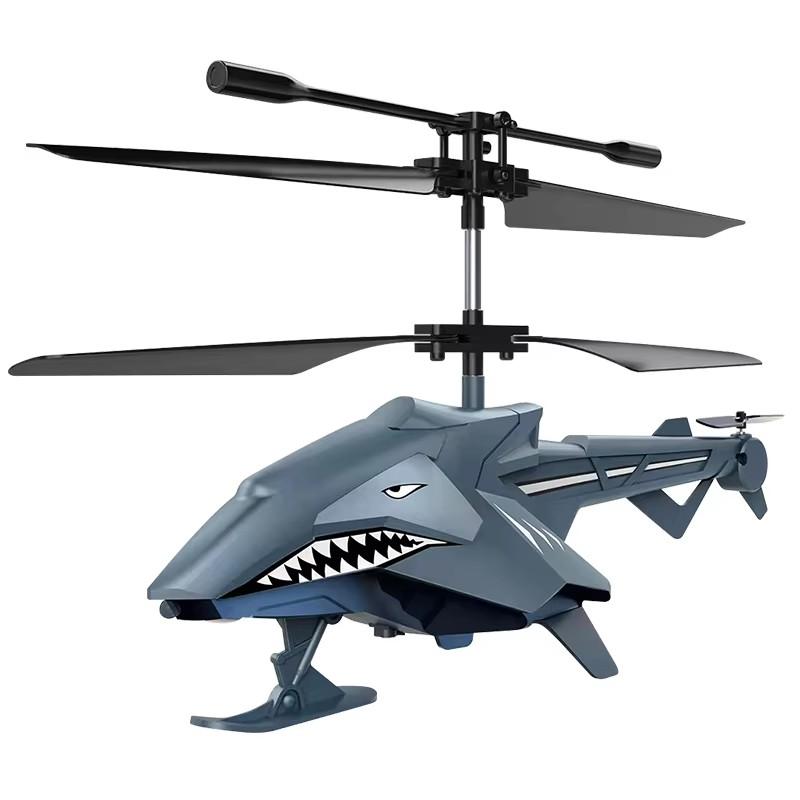 Non-Toxic Shark-Shaped Rc Airplane 2.4Ghz Remote Control Aircraft With Led Lights Easy To Fly For Kids & Adults