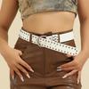 Studded Belt Leather Belt Metal Rivets Belt Pyramids Studs Belt Unisex Fashion Studded Accessory for Jeans Pants