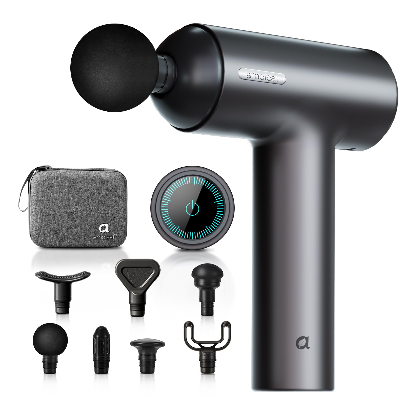 

arboleaf Миофасциальный массажный пистолет Удобный пистолет с сенсорным управлением Максимальная скорость 3200 раз в 6 7 Полное тело Высокий уровень тишины Портативный кейс Идеальная новая гарантия