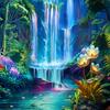 Tropical Rainforest Landscape Tapestry, Waterfall Jungle Printed Mural, Natural Landscape Living Room and Bedroom Decoration