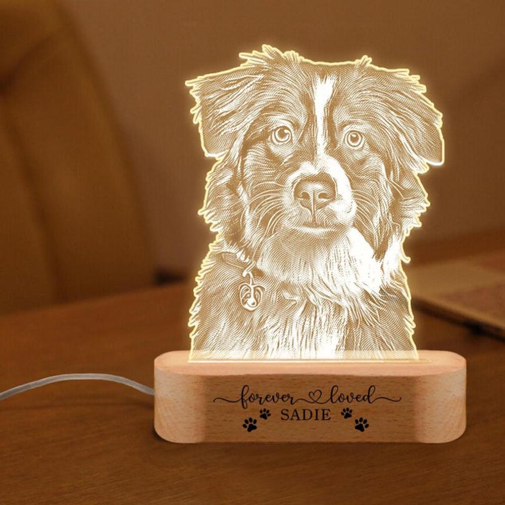 ersonalized Pet Photo Night Light Custom Acrylic Lamp Record Beautiful Growth Moments Of Pet Companion Warm Home Decoration