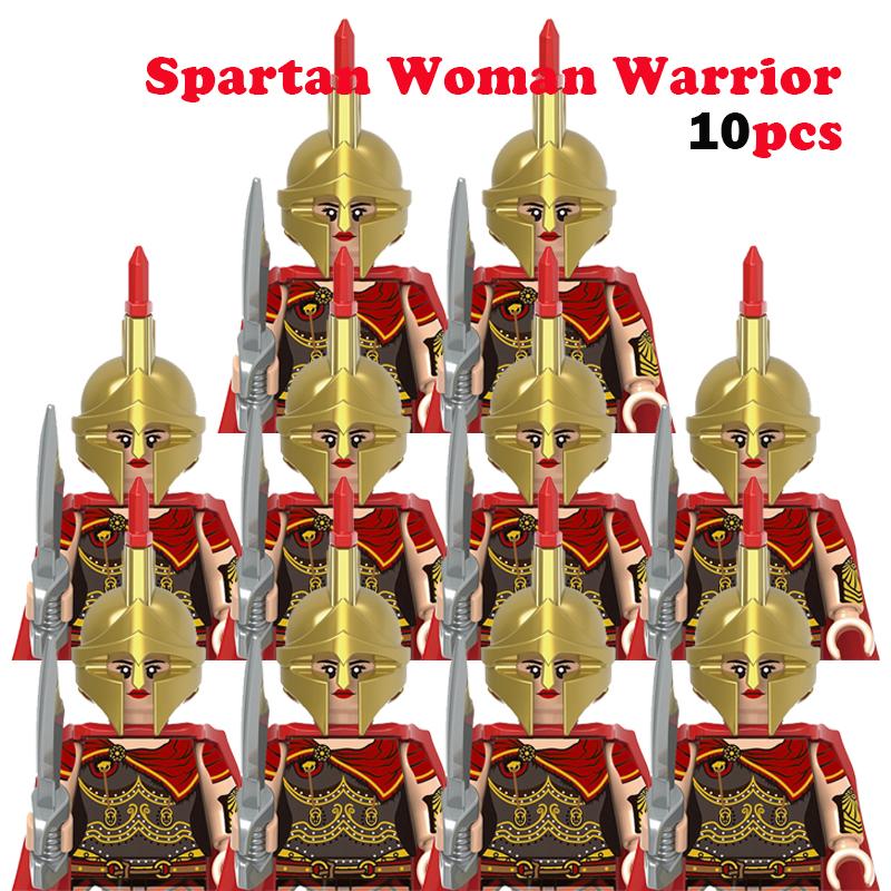 

10 шт. MOC Средневековый замок Рыцари Римские солдаты Строительные блоки Военные Древний Египет Фигурки мумий Воин Стражник Оружие Кирпич