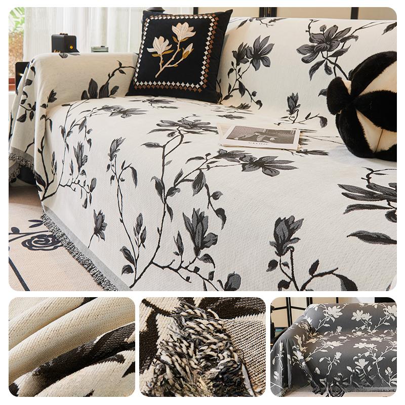 Chenille Sofabezugtuch im nordischen Stil, Universell für alle Jahreszeiten, Hochwertig, Kratzfest für Katzen, Rutschfest, Mehrzweck-Überdecke, Einteilig