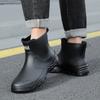 New anti slip and waterproof rain shoes for men, fashionable short tube autumn and winter cotton rain boots, work boots, rubber