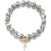 Beaded Bracelets for Women,Bow Charm Blue Flower Gold Plated Jewelry Women