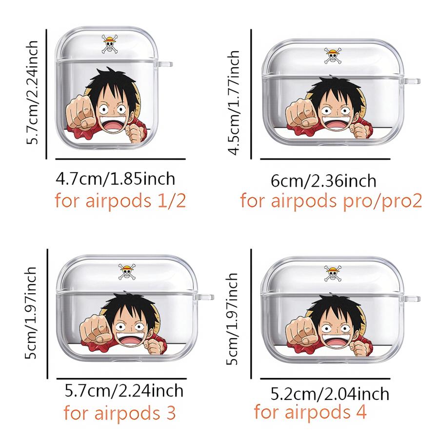 Clear Earphone Cases Cover Case For Airpods Pro3 4 Pro 1 2 3 Pro2 Ones P-Pieces Luffy Zoro