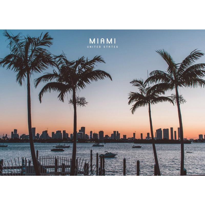 Visit Miami Poster Canvas Printing Miami City Real Photos Wall Art Miami Traveling Aesthetic Print Home Room Bar Wall Decoration