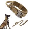Durable Tactical Dog Collar and Leash Adjustable Military Pet Collar Leash Medium Large Dog German Shepherd Training Accessories