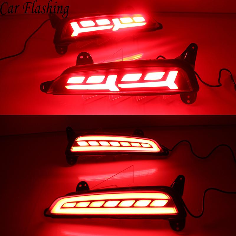 2PCS Led Reflector driving lights for Hyundai Creta IX25 2014 2015 2016 2017 Brake Lights rear bumper lamp Turning Signal light