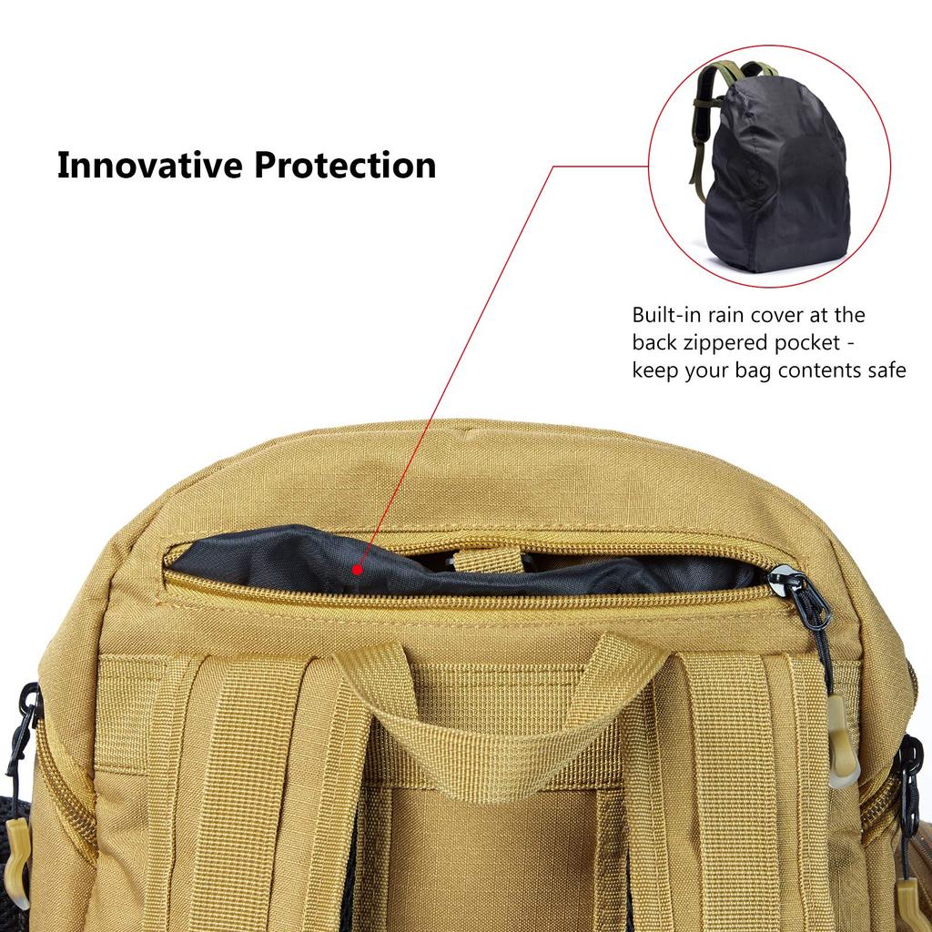 Bassdash 40L Waterproof Fishing Backpack with Rain Large Capacity Fishing Tackle Bag Cover,