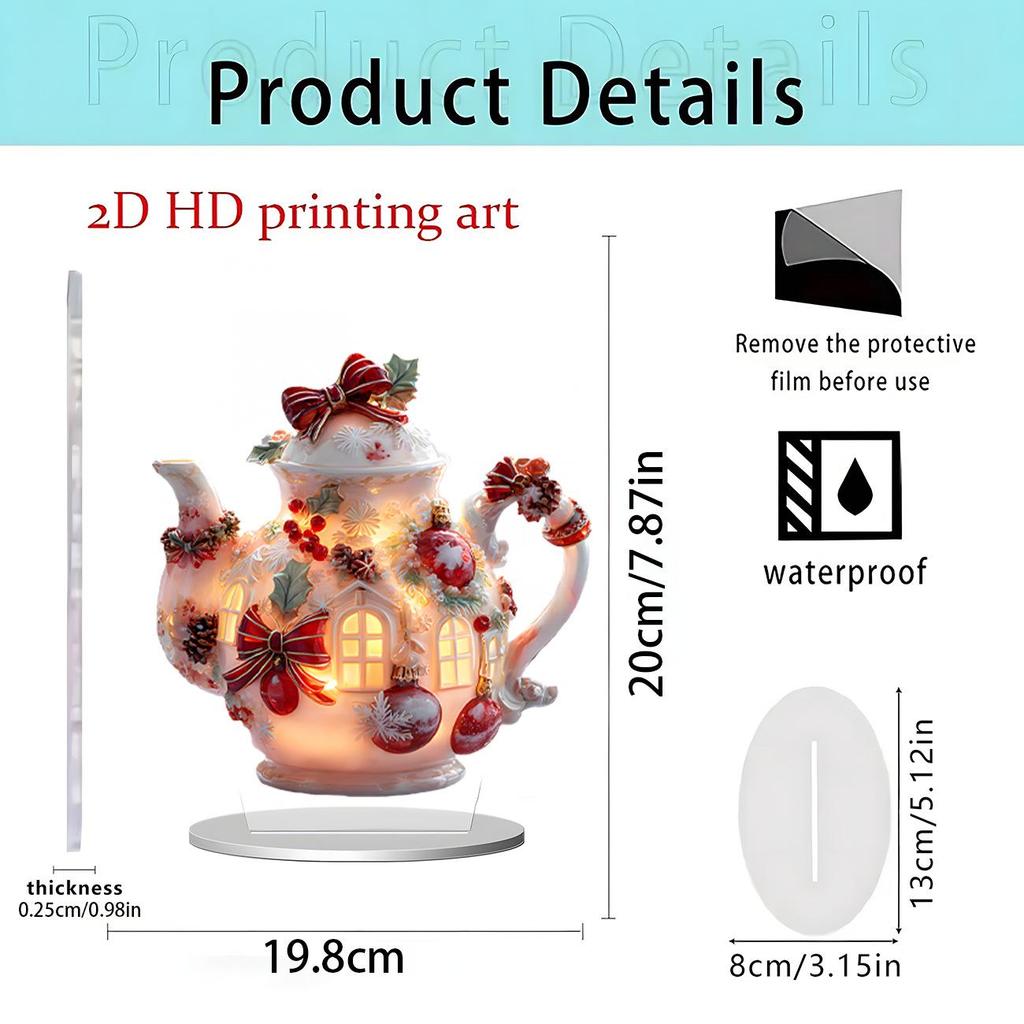 Ornement de table pomme de Noël et du Nouvel An en acrylique 2D
