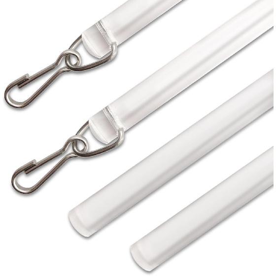 Amazing Drapery Hardware Clear Acrylic Drapery Wand, 12-Inches, 2 Pack - Invisible & Sturdy Curtain Pull Rod - UV-Resistant - Ideal for High Hanging