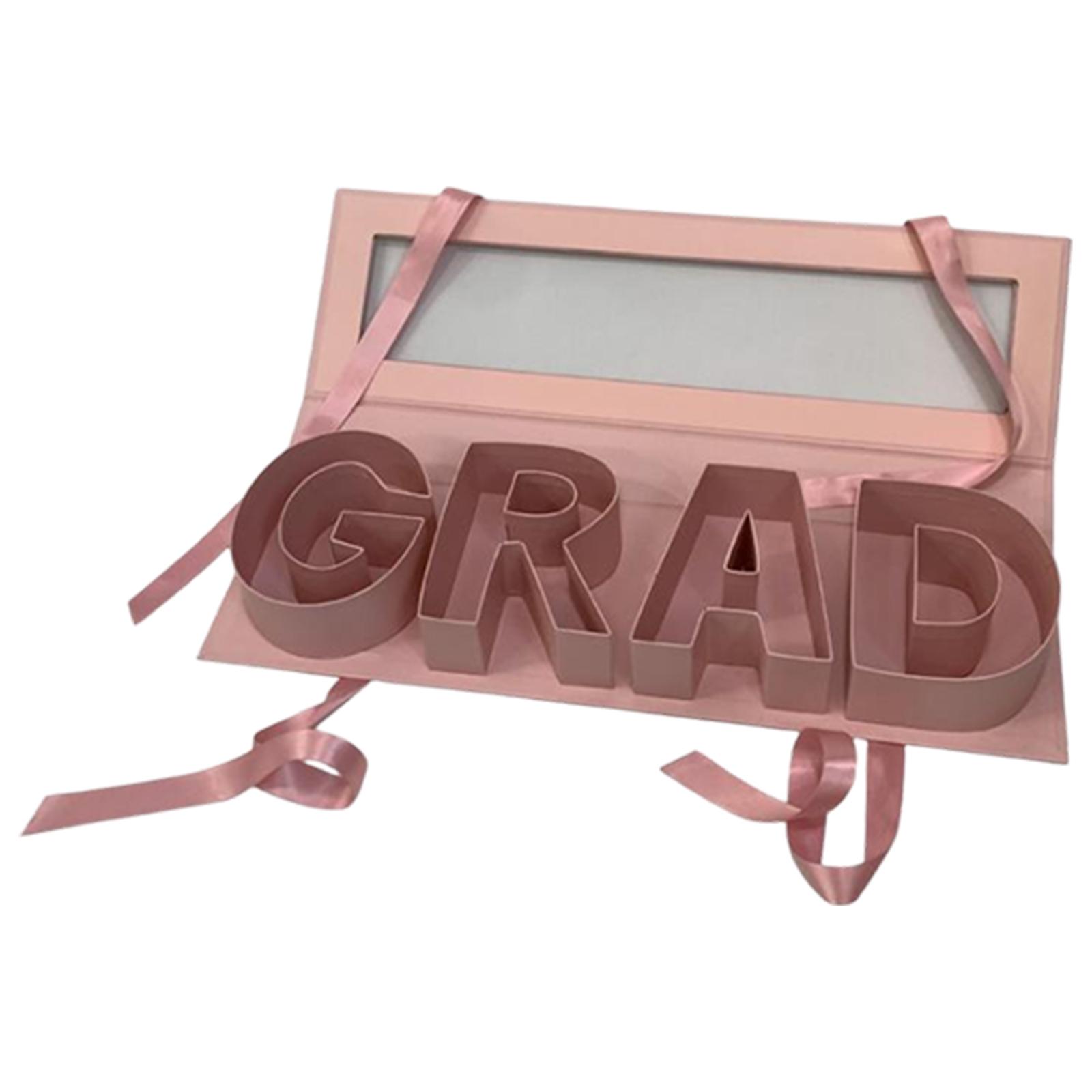 Heartwarming Graduation GRAD Letter Window Rectangular Flower Box One Size розовый