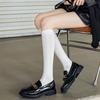 Japan Style High School Student Stockings Long Socks Solid Black White Summer Thin Woman Socks Jk Costumes Girls Knee High Socks