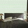 Wallpaper Stripes white and mint, white background for living room and bedroom 50x1000