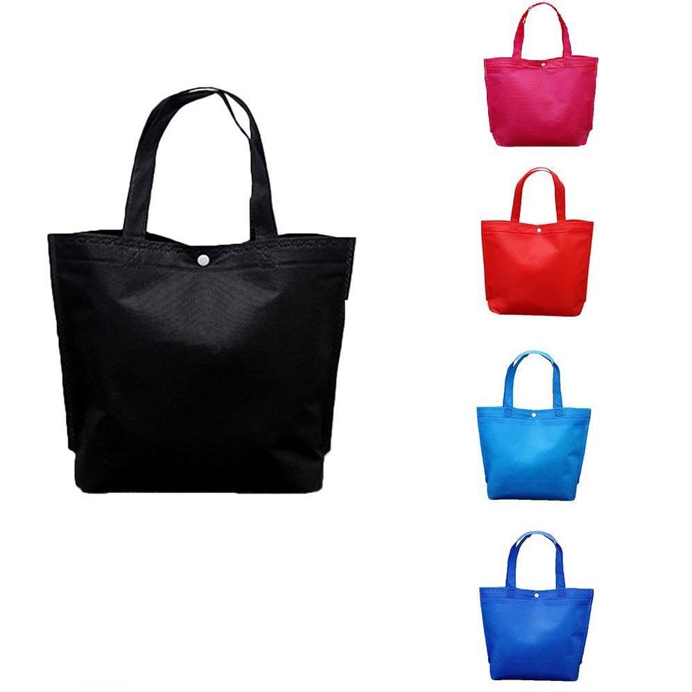 Timeless Design Foldable Button Shopping Bag Reusable Tote Pouch For Women
