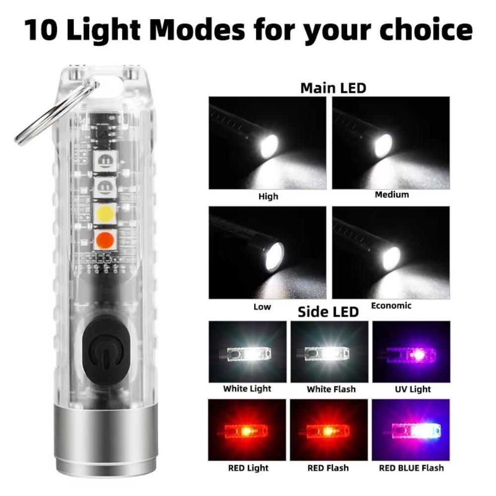 Keychain Magnetic Torch UV Emergency Camping Lantern New Mini LED Flashlight Outdoor Lighting