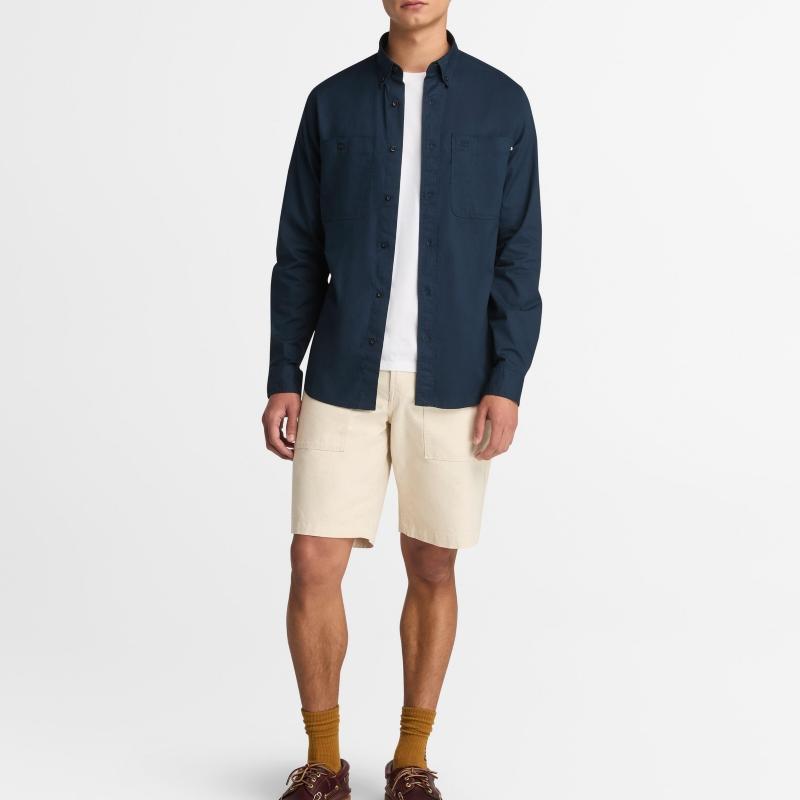 Timberland Camisa Cómoda Suave Respetuosa con la Piel Versátil de Manga Larga para Hombre Azul Zafiro Profundo A69RQ-433