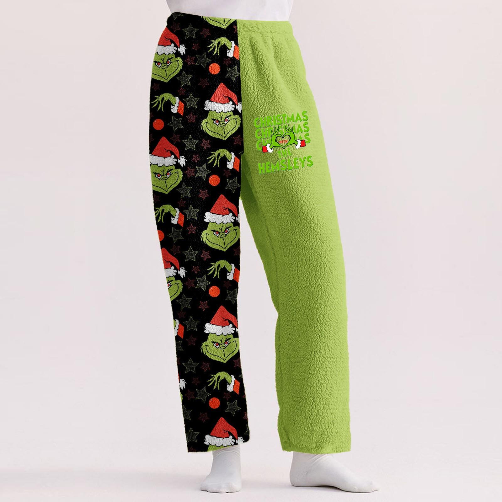 

Женские повседневные свободные фланелевые спальные брюки с рождественским принтом, плюшевые повседневные брюки, удобные спальные брюки S