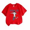 Kids Boys Girls 100% Cotton Crew Neck Short Sleeve T-Shirt, Soccer Player No.7 Print Casual Tees for Sports Fans Children Everyday Wear Top