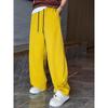 2024 European Style High-Waist Loose Wide-Leg Casual Pants with Drawstring - Plus Thick for Autumn/Winter
