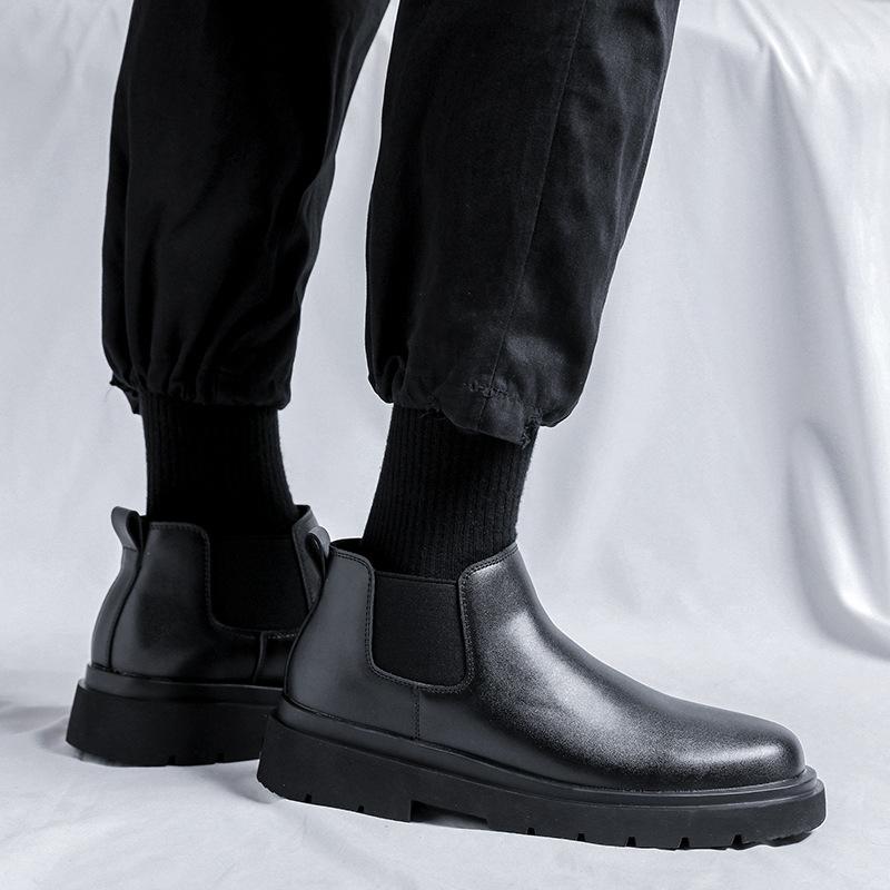 Chelsea boots men's tide summer low tube Martin boots handsome locomotive short boots Japanese casual leather shoes 8338-R