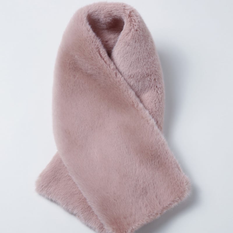 LALA Fur Wide Scarf - Pink