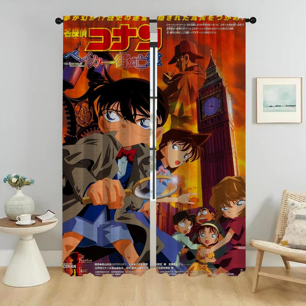 Conanes Moderna Vardagsrumsgardiner för Kamera Mörkläggningsgardin Kök Gardiner 2 Delar Avskärmningsskärmar Halloween Dekoration