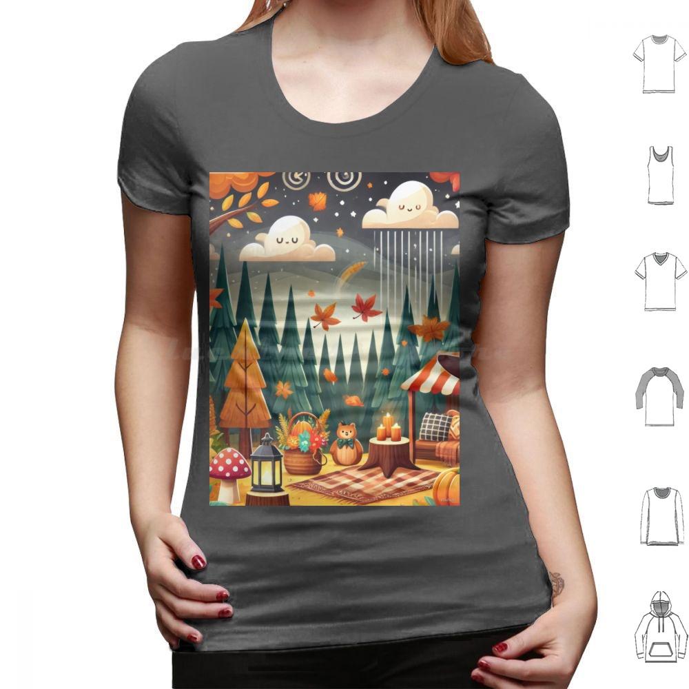 Enchanted Autumn Forest T Shirt Men Women Kids 6xl Autumn Fall Forest Enchanted Whimsical Seasonal Leaves Nature Cozy Cute