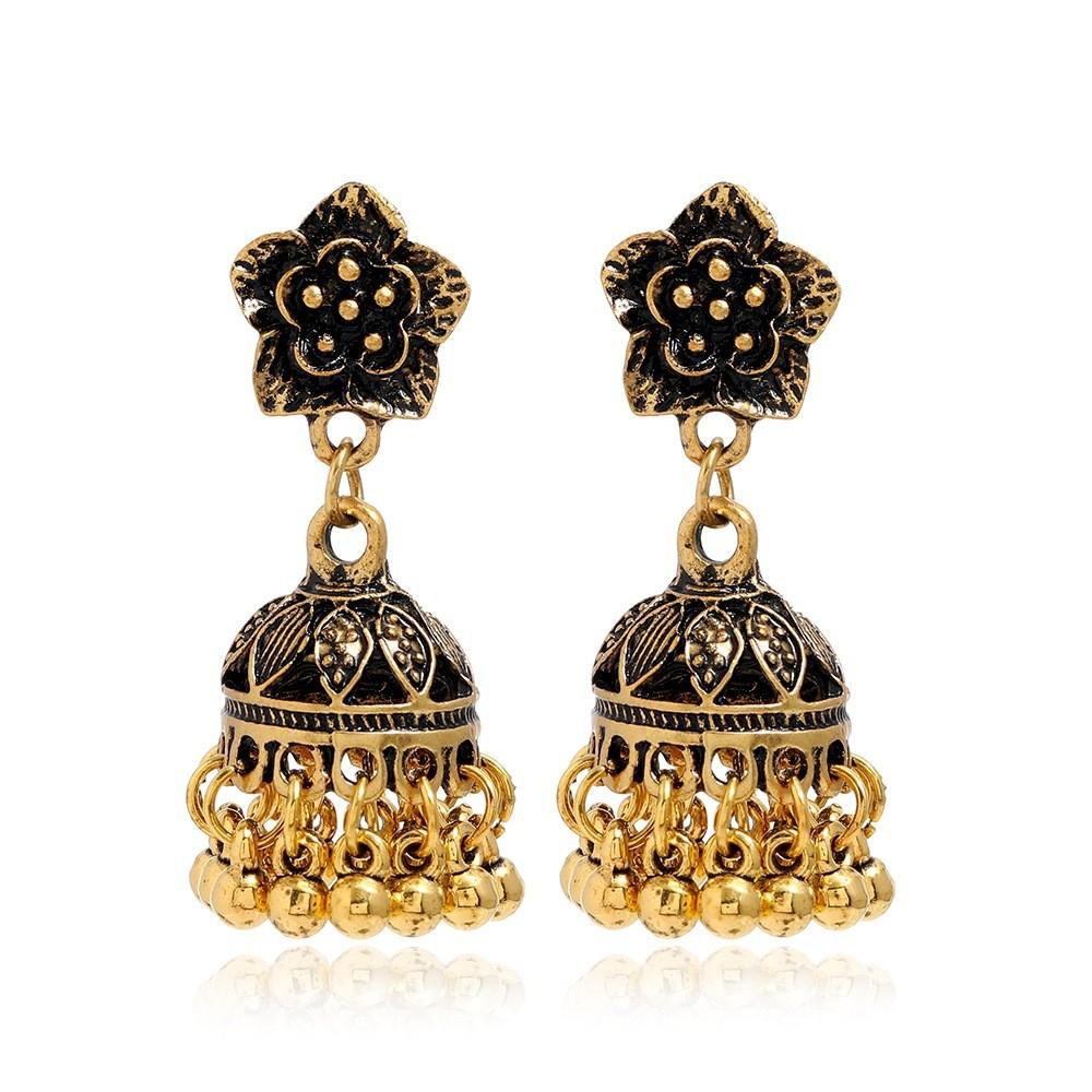 And Gold Silver Tone Alloy Jhumka Earrings With Vintage Style For Women