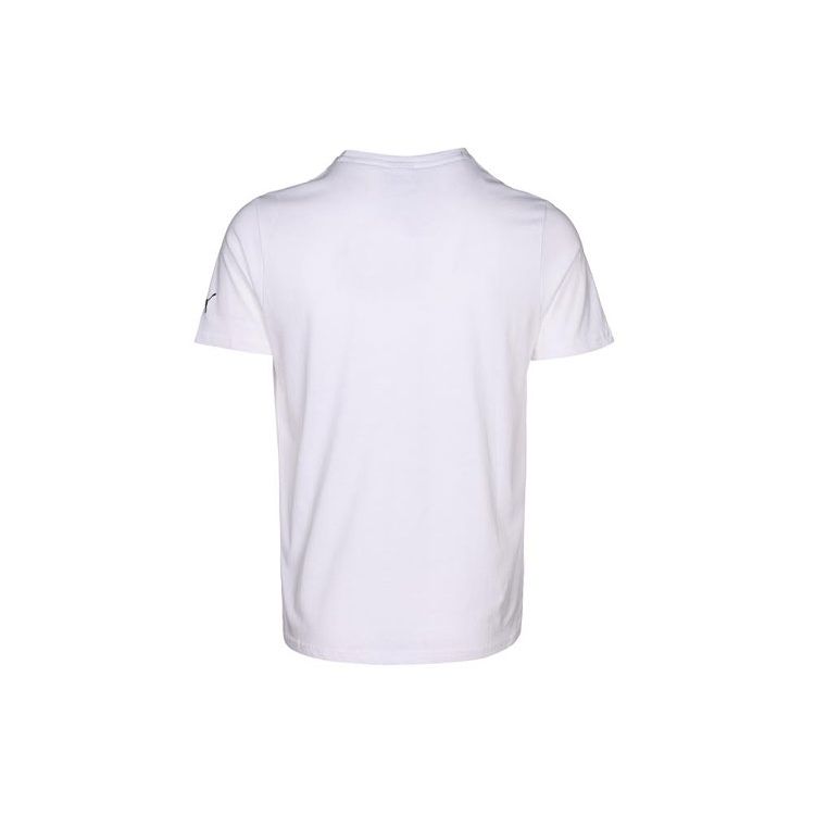 Puma Alphabet Print Crew Neck Sports Short Sleeve T-Shirt Unisex Tops White 536768-02