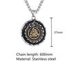 Vikings Ouroboros Dragon Necklace Men Stainless Steel Norse Runes Triangle Pendant Scandinavian Jewelry Gift