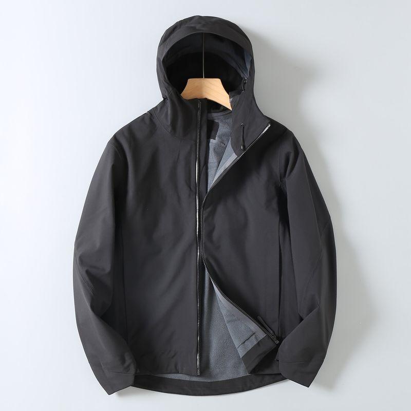 Outdoor Full Adhesive Press Soft Shell Series Technology Composite Velvet Autumn Fleece-lined Hood Waterproof Jacket Men's Jacket