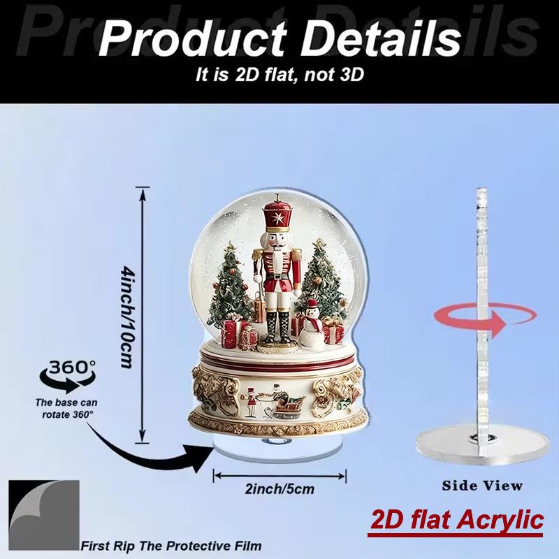 

360 Rotation 2D Acrylic Winter Ferris Wheel Snow House Christmas Festival Decor Desktop Ornament 2026 Xmas Navidad Party Gifts