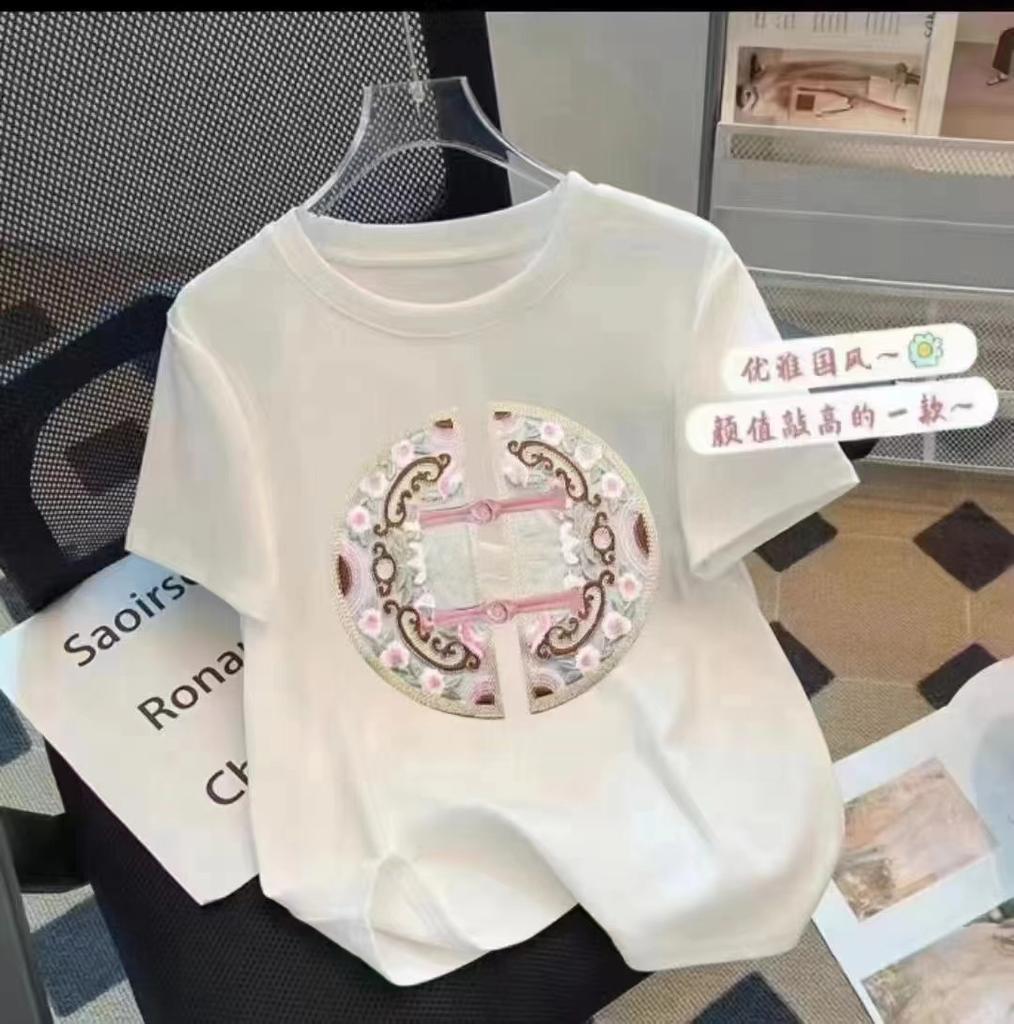 VEZFAA Damenmode Casual Sommer Frühling Kurzarm O-Ausschnitt Blusen & Hemden