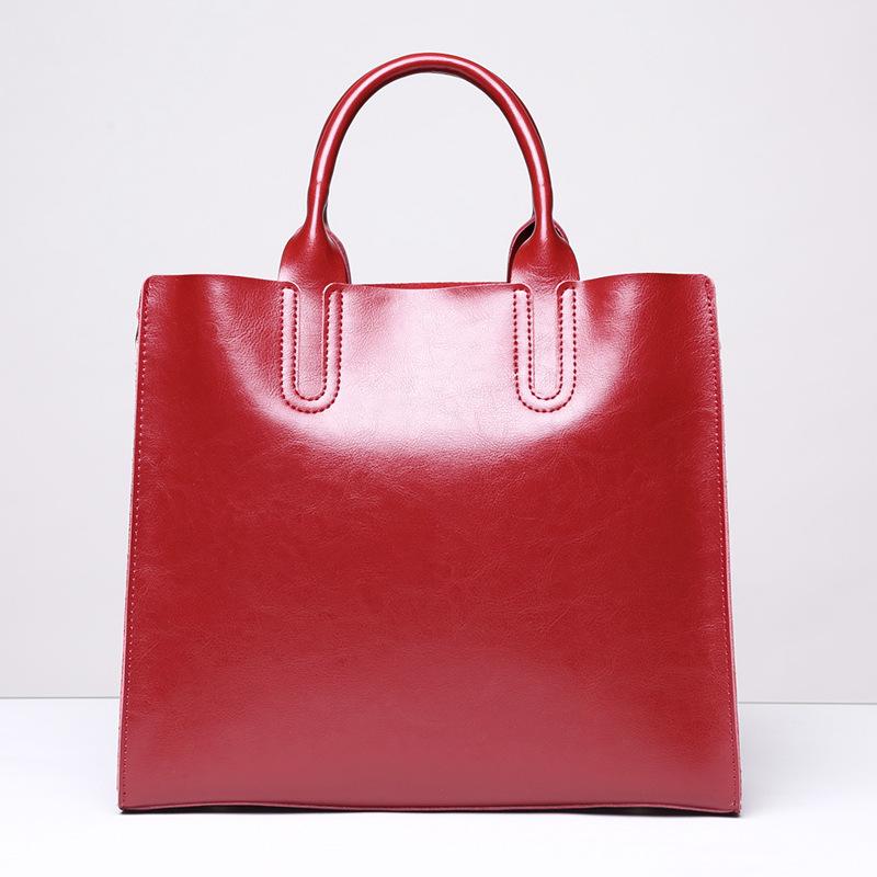 Genuine Leather Women's Large Capacity Tote Bag - 2025 Stylish Versatile Shoulder Handbag
